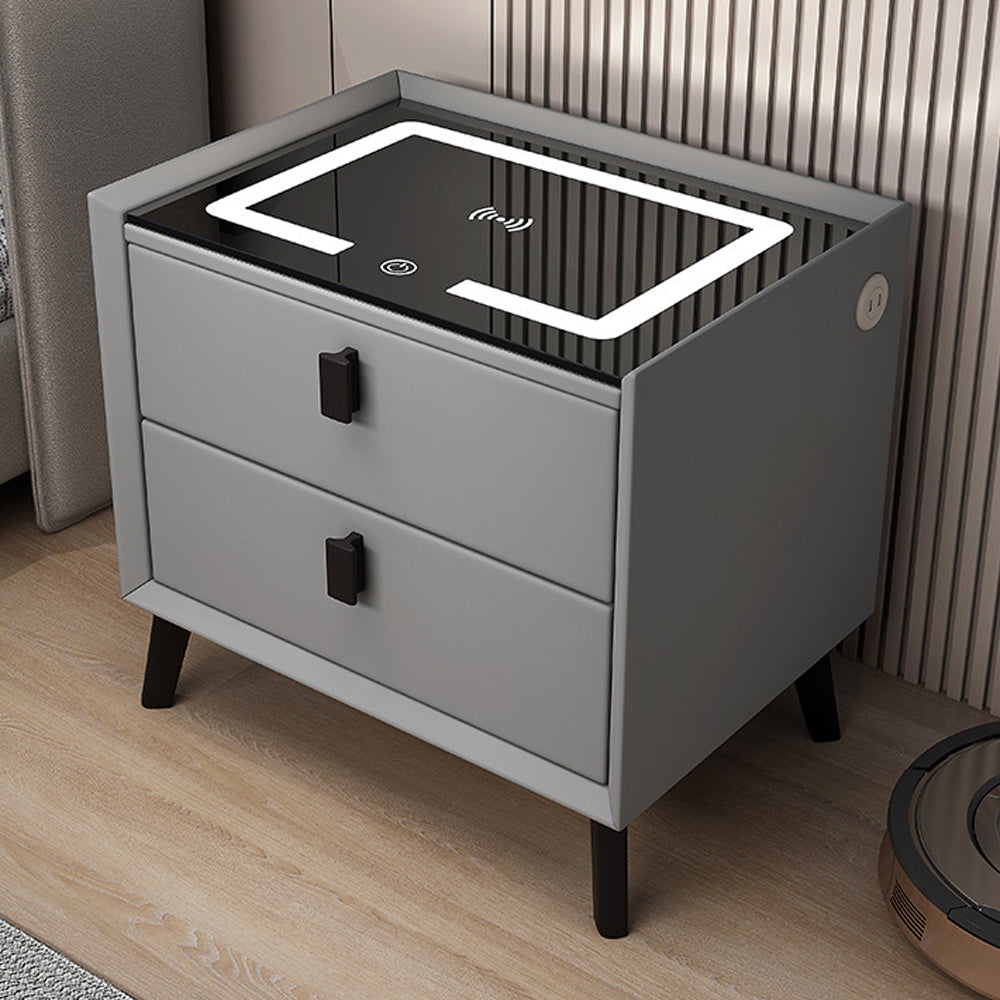 LIVARA NT1039 with Bluetooth Bedside Table Leather Multi-Functional Charging Wireless Smart Faux Speaker