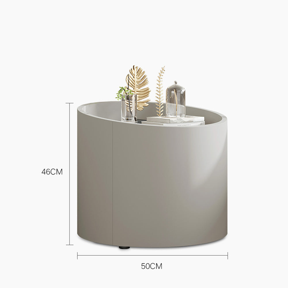 LIVARA NT1040 Painted Cream-Style Rail Wood Solid Acrylic Drawer Soft-Close MDF White Bedside Table