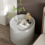 LIVARA NT1040 Painted Cream-Style Rail Wood Solid Acrylic Drawer Soft-Close MDF White Bedside Table