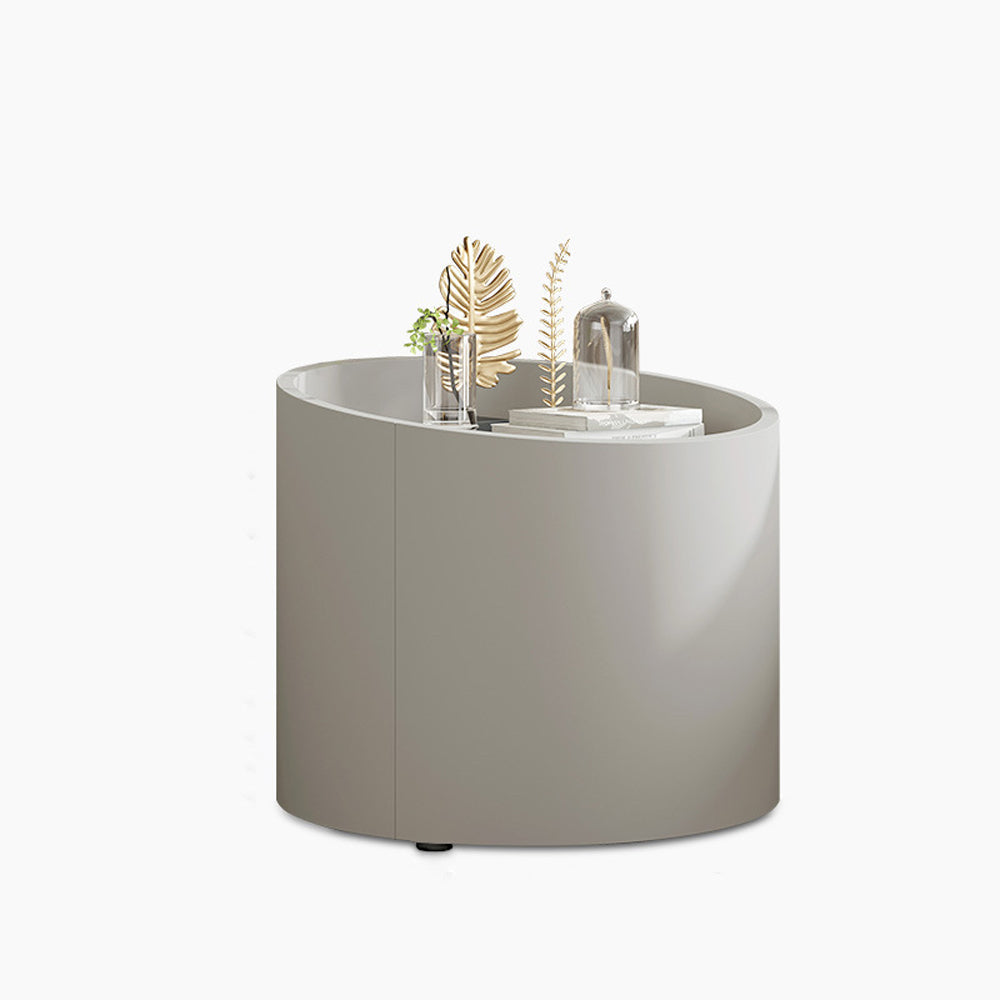 LIVARA NT1040 Painted Cream-Style Rail Wood Solid Acrylic Drawer Soft-Close MDF White Bedside Table