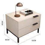 LIVARA NT1041 Carbon Legs Wood Solid Bedside Steel - Drawer Table Beige