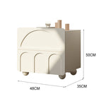 LIVARA NT1044 Solid Painted Bedside Wood Cream-Style MDF Drawer Table