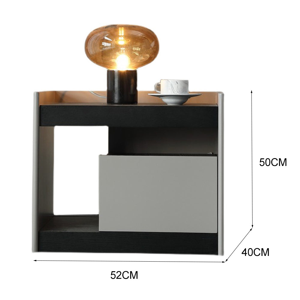 LIVARA NT1046 MDF Solid Soft-Close Rail Drawer Wood Bedside Painted Table