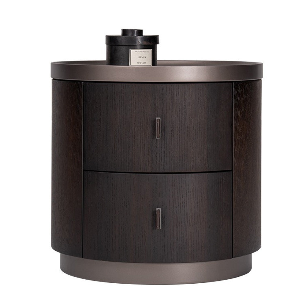 LIVARA NT1047 Drawer MDF Bedside Soft-Close Rail Veneer Wood Table