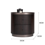 LIVARA NT1047 Drawer MDF Bedside Soft-Close Rail Veneer Wood Table