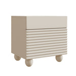 LIVARA NT1048 Solid Drawer Bedside Wood Painted MDF Cream-Style Table