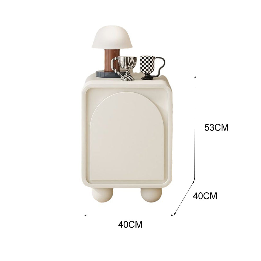 LIVARA NT1050 Bedside MDF Painted Cream-Style Table