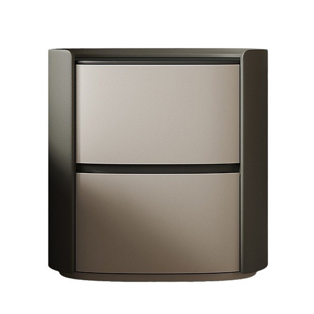 LIVARA NT1053 Full Saddle Drawer Solid Wood Leather Plywood Bedside Table