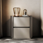 LIVARA NT1053 Full Saddle Drawer Solid Wood Leather Plywood Bedside Table