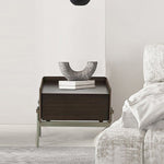 LIVARA NT1054 Wood Multi-layer Saddle Soft-Close Bedside Leather Plywood Solid Rails Drawer Table