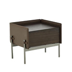 LIVARA NT1054 Wood Multi-layer Saddle Soft-Close Bedside Leather Plywood Solid Rails Drawer Table