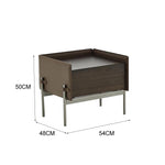 LIVARA NT1054 Wood Multi-layer Saddle Soft-Close Bedside Leather Plywood Solid Rails Drawer Table