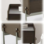 LIVARA NT1054 Wood Multi-layer Saddle Soft-Close Bedside Leather Plywood Solid Rails Drawer Table