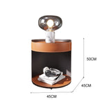 LIVARA NT1055 Leather Bedside Rails Soft-Close Saddle Wood Drawer Multi-layer Plywood Solid Table-Orange