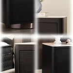 LIVARA NT1056 Drawer Wood Wood Solid Smoked Bedside Veneer Table