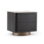 LIVARA NT1056 Drawer Wood Wood Solid Smoked Bedside Veneer Table