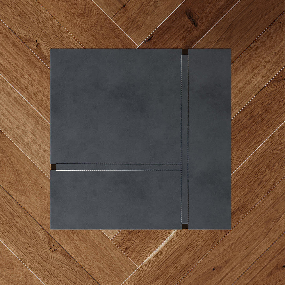 LIVARA NT1059 Leather - Glass Drawers Solid Finish Tempered Faux Wood Bedside Plywood Table