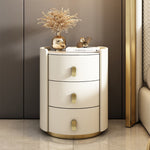 LIVARA NT1061 Sintered Stone Top Plywood-Bedside Solid Wood Drawers Table