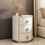 LIVARA NT1061 Sintered Stone Top Plywood-Bedside Solid Wood Drawers Table
