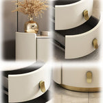 LIVARA NT1061 Sintered Stone Top Plywood-Bedside Solid Wood Drawers Table