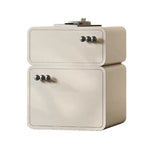 LIVARA NT1062 Soft-Closing Wood Slides Bedside Table-Milky Solid Drawers White