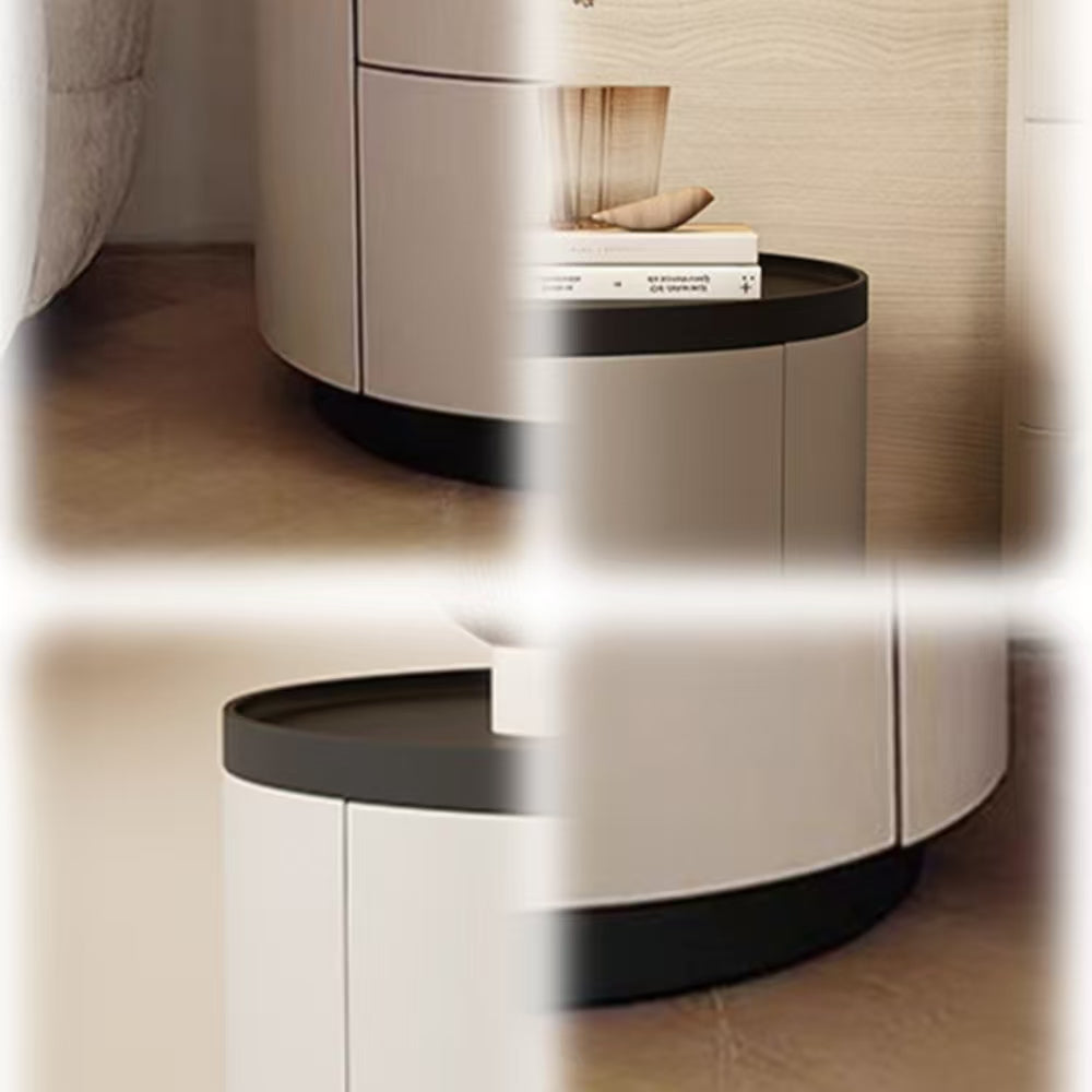 LIVARA NT1064 Streamlined Design Bedside Table-Black White