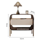 LIVARA NT1065 High-Leg Tempered - Glass Solid Metal Design Bedside Hardware Wood Table