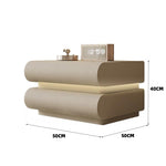 LIVARA-NT1070 Solid Leather Curved Design - Bedside Upholstered Wood Table