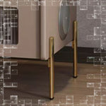 LIVARA NT1071 Solid Sintered Stainless Bluetooth - Steel Stone Bedside Wood Hardware Top Speaker Table