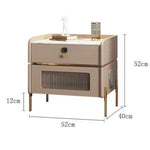 LIVARA NT1071 Solid Sintered Stainless Bluetooth - Steel Stone Bedside Wood Hardware Top Speaker Table