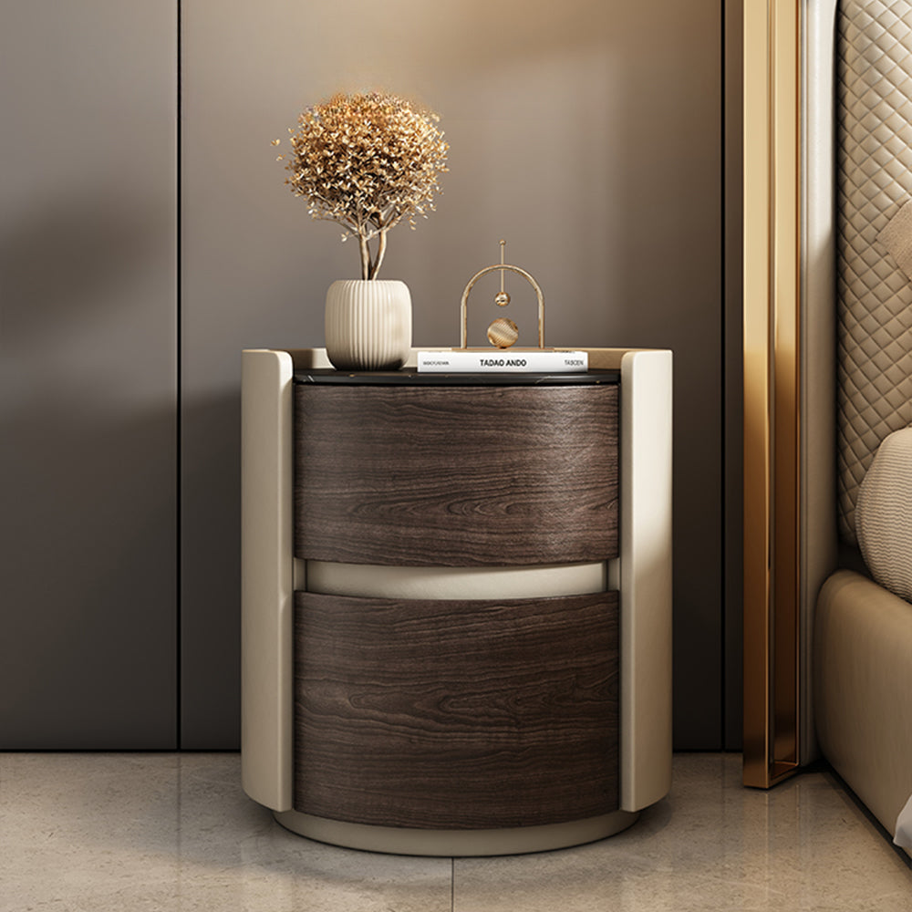 LIVARA NT1076 Top Stone Drawers Bedside All-Plywood Solid Sintered - Wood Table