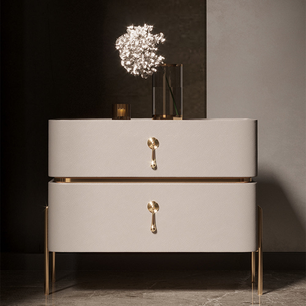 LIVARA NT1078 Stone with Wood Top Bedside and Table Solid Sintered All-Plywood Drawers