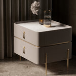 LIVARA NT1078 Stone with Wood Top Bedside and Table Solid Sintered All-Plywood Drawers