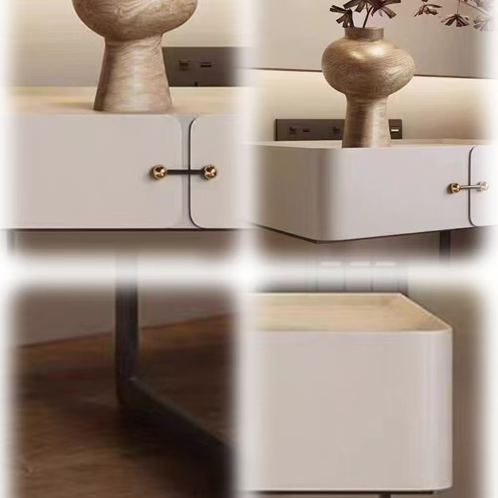 LIVARA NT1390 Frame - Wood Base Finish Paint Metal Baking Solid Bedside Table