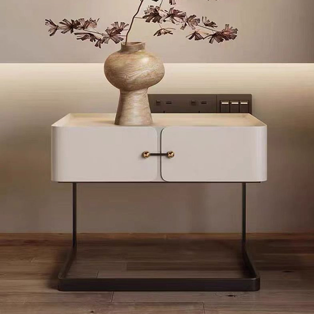 LIVARA NT1390 Frame - Wood Base Finish Paint Metal Baking Solid Bedside Table