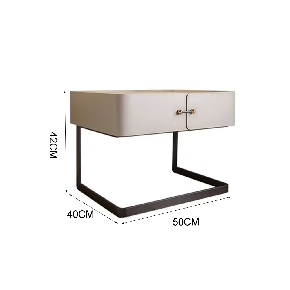 LIVARA NT1390 Frame - Wood Base Finish Paint Metal Baking Solid Bedside Table