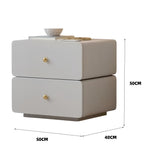 LIVARA NT1397 Upholstery Top Leather Solid - Stone Faux Sintered Bedside Wood Table