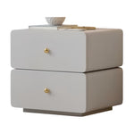 LIVARA NT1397 Upholstery Top Leather Solid - Stone Faux Sintered Bedside Wood Table