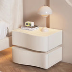 LIVARA NT1398 Faux Leather Wood Bedside Solid - Upholstery Table