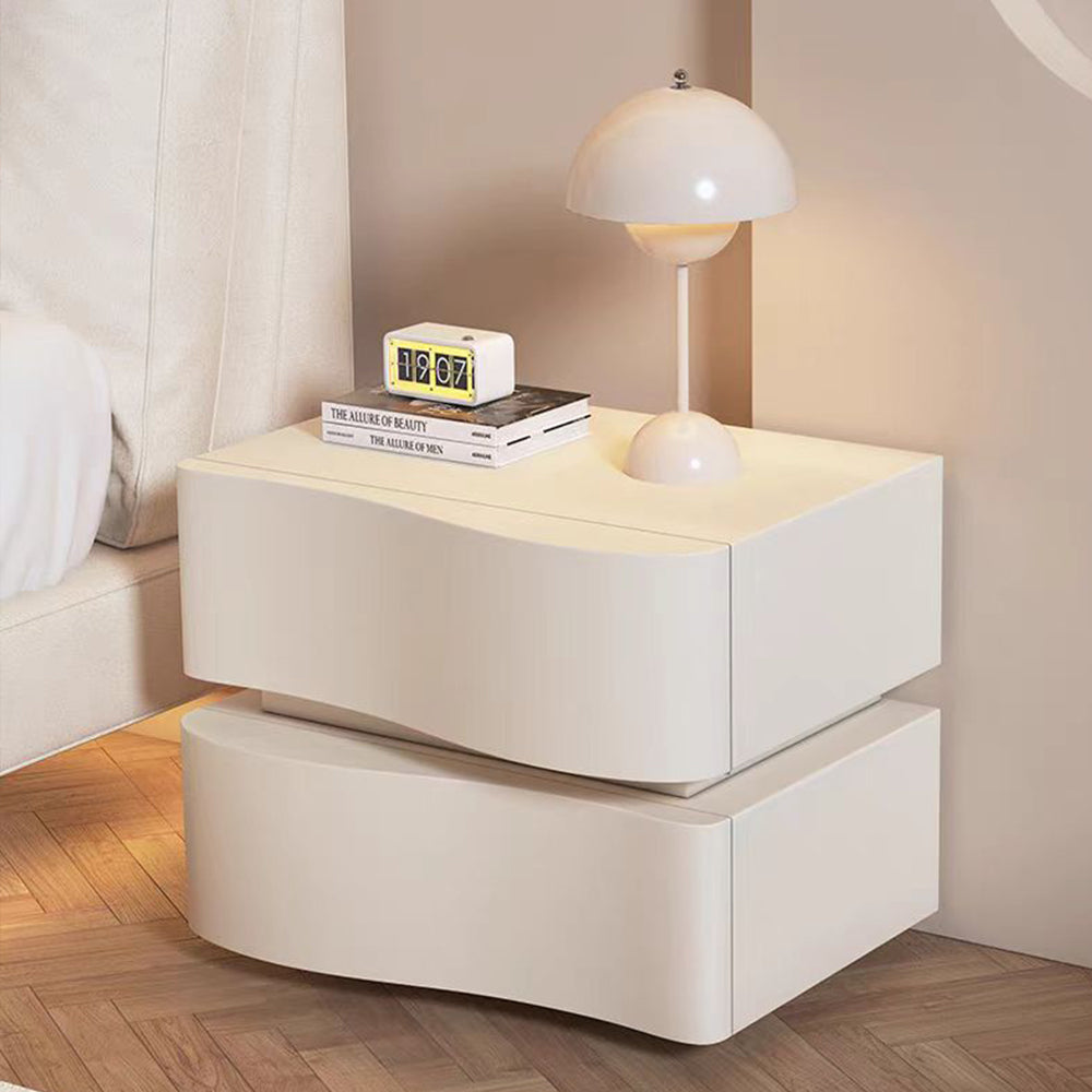 LIVARA NT1398 Faux Leather Wood Bedside Solid - Upholstery Table