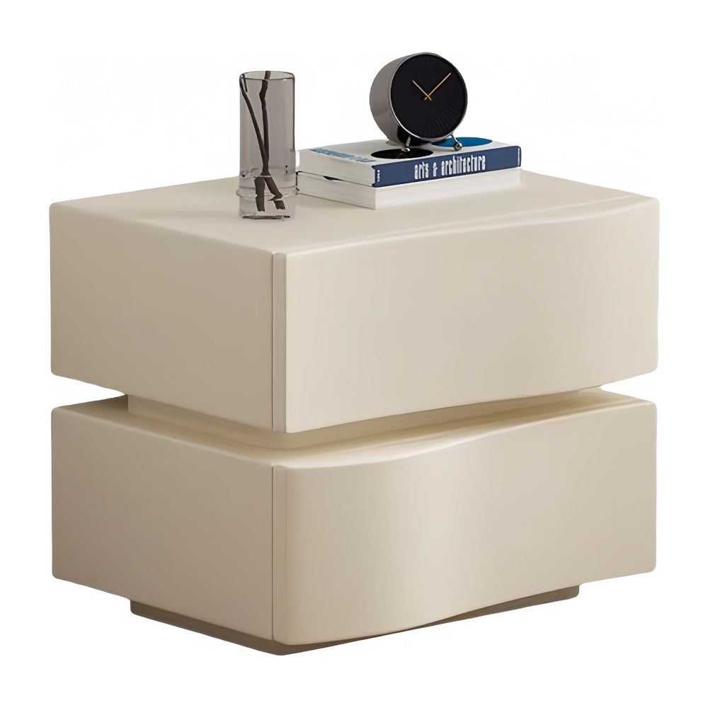 LIVARA NT1398 Faux Leather Wood Bedside Solid - Upholstery Table