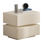 LIVARA NT1398 Faux Leather Wood Bedside Solid - Upholstery Table