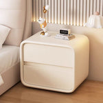 LIVARA NT1399 Legs Solid and Upholstery - Metal Wood Leather Faux Bedside Table