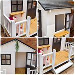 PAWORA Luxury Dog Large Pine Durable Wooden House - Spacious Pet Outdoor for Medium Villa - Structure, Dogs Design White