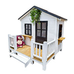 PAWORA Luxury Dog Large Pine Durable Wooden House - Spacious Pet Outdoor for Medium Villa - Structure, Dogs Design White