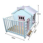 PAWORA Outdoor Windows Design Durable Pine - Cat House Eco-Friendly 150x160x140cm - Spacious Structure, Wooden Ventilated Paint, Doors, Pink