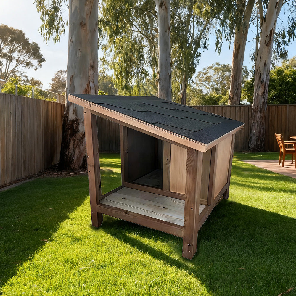 PAWORA Outdoor Moisture-Proof, Ventilated Waterproof Shelter - House Construction, Cat for Roof, Scratch-Resistant, Wood with All-Weather Fir Pets Wood