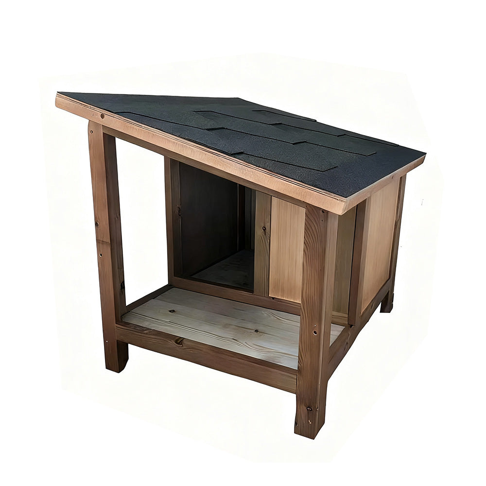 PAWORA Outdoor Moisture-Proof, Ventilated Waterproof Shelter - House Construction, Cat for Roof, Scratch-Resistant, Wood with All-Weather Fir Pets Wood
