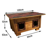 PAWORA Outdoor Wood, with All-Weather Moisture-Proof, Shelter 100/134cm Scratch-Resistant, Fir Ventilated Roof, Waterproof Cat - House Wood