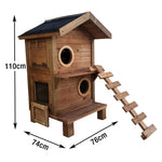 PAWORA Outdoor Scratch-Resistant, Design Fir with Roof, Pet Wood, Waterproof - All-Season House Cat Durable Shelter Ventilated Moisture-Proof, Wood